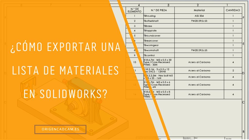 ¿Cómo exportar listas de materiales en SOLIDWORKS?